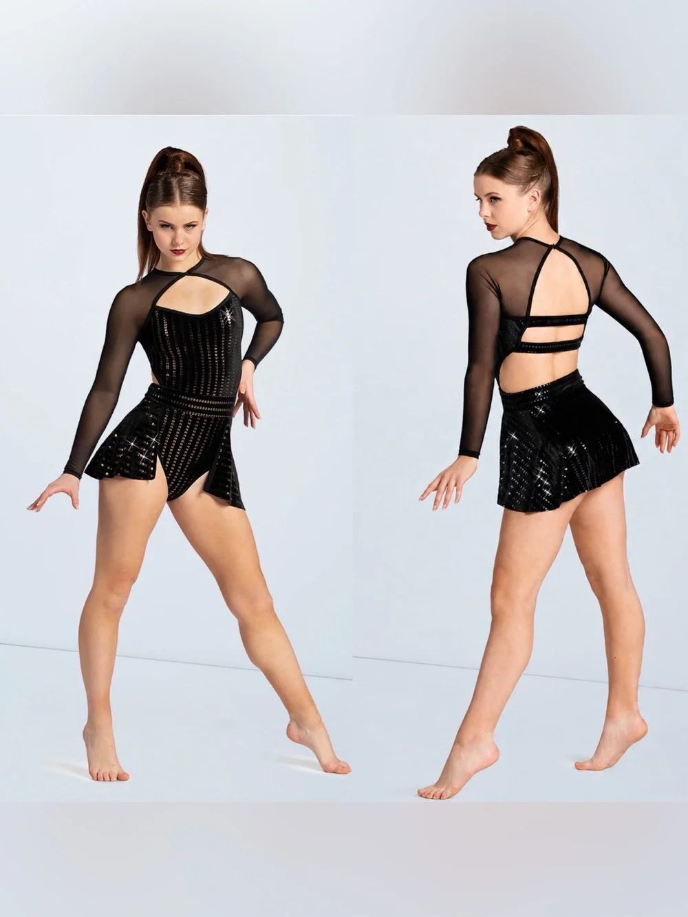 Weissman Elite dance costume contemporary black velvet Need You D11810 SA adult